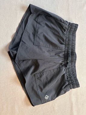 abercrombie kids Black Athletic Shorts with Logo Print